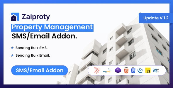 Zaiproty - Property Management Bulk SMS/Email Addon