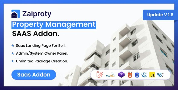 Zaiproty - Property Management SAAS Addon V1.4