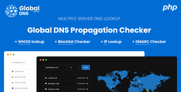 Global DNS - DNS Propagation Checker - WHOIS Lookup - PHP v2.9.2