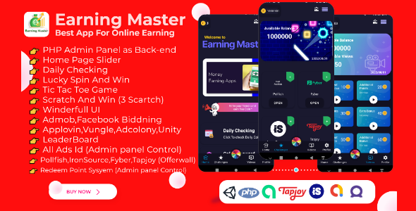 Earning Master - Android Rewards Earning App With Admin Panel v1.0.5