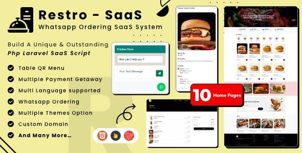 Restro SaaS - Multi Restaurant Online WhatsApp Food Ordering System SaaS