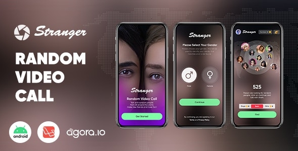 Stranger - Random Video Call with people - Gender Match - In-app purchase - Agora-Android-Laravel.