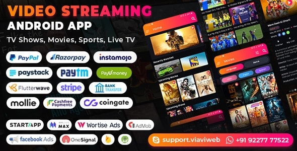 Video Streaming Android App (TV Shows, Movies, Sports, Videos Streaming, Live TV) - v1.5