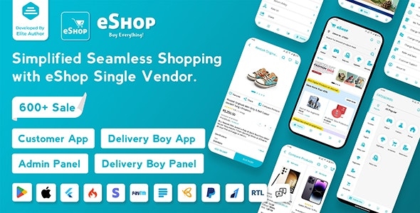 eShop- eCommerce Single Vendor App | Shopping eCommerce App with Flutter -v4.1.0