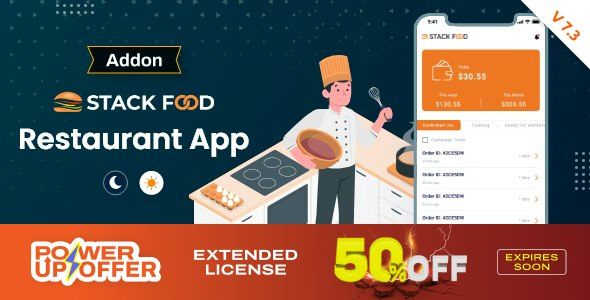 StackFood Multi Restaurant - Food Ordering Restaurant App