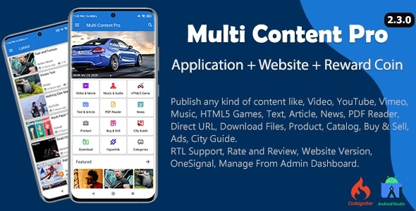 Multi Content Pro (Application and Website) v2.2.0