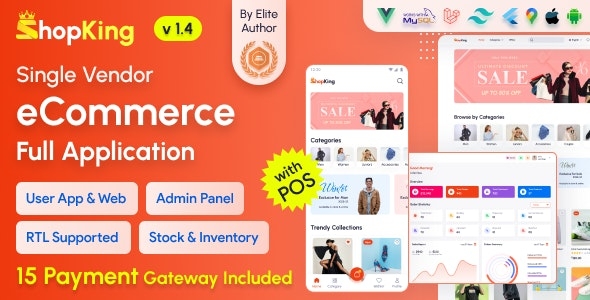 ShopKing - eCommerce App with Laravel Website & Admin Panel with POS | Inventory Management v1.2