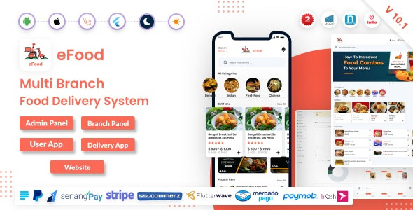 eFood - Food Delivery App with Laravel Admin Panel + Delivery Man App