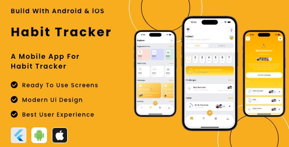 Habit Tracker App - Flutter Mobile App Template