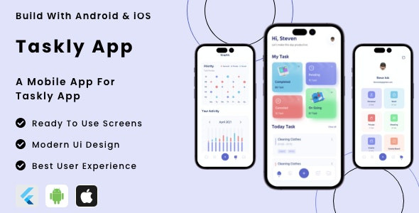 Taskly App - Flutter Mobile App Template