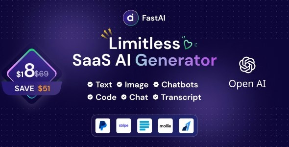 FastAi - SaaS AI Content Voice Text Image Chat & Code Generator - v1.5.1