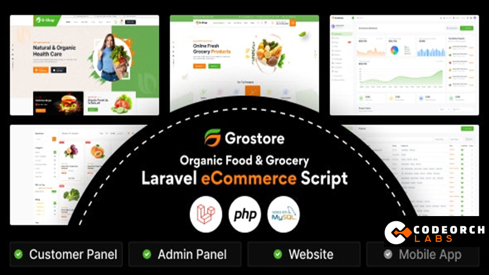 GroStore – Food Grocery Laravel eCommerce with Admin Dashboard