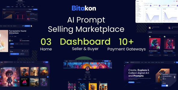 Bitakon v1.0.2 - AI Prompt Buy Selling Marketplace (Multi Seller)