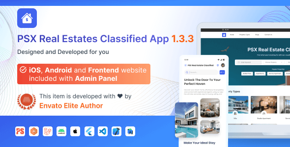 Property & Estate Classifieds | Broker Listings App with Full Frontend and Admin Panel v1.3.3