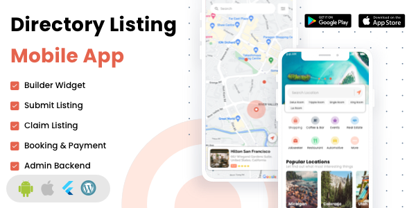 Listar FluxPro - mobile directory listing - claim listing - booking and payment v1.3.3