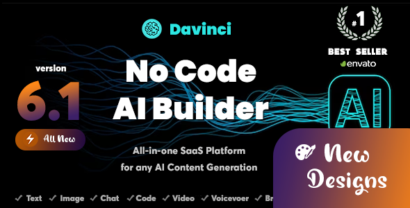 DaVinci AI - OpenAI Content, Text, Image, Voice, Chat, Code, Transcript, and Video Generator as SaaS v6.2