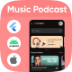 Pods- Podcast Player & Music Streaming flutter 3.3 app(Android, iOS) UI template