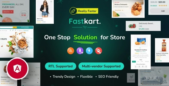 Fastkart - Single or Multivendor Ecommerce with Angular & Laravel REST API - v1.0.1