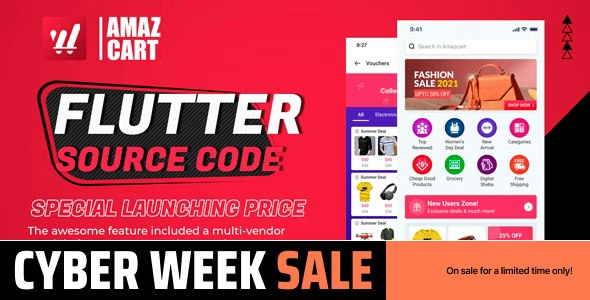 Flutter AmazCart - Ecommerce Flutter Source code for Android and iOS