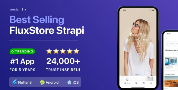 Fluxstore Strapi - Fastest Flutter App + Headless CMS Strapi