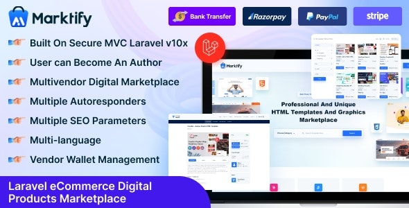 Marktify - Laravel eCommerce Digital Product Multivendor Marketplace v3.0