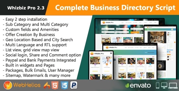 Whizbiz Pro - Simple Business Listing Directory Map Script v2.6