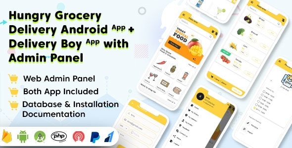 Hungry Grocery Delivery Android App and Delivery Boy App with Interactive Admin Panel v1.8