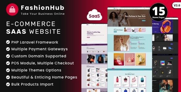 FashionHub SaaS - eCommerce Website Builder For Seamless Online Business v3.4