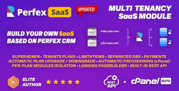 SaaS module for Perfex CRM - Multi Tenancy Support v1.0.8