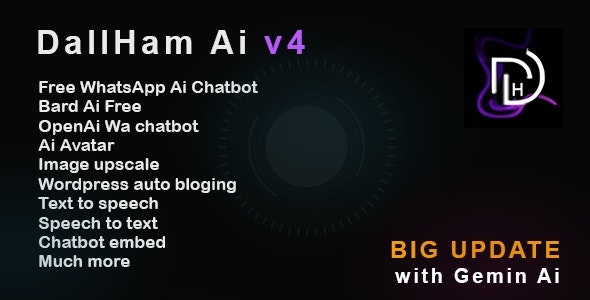 DallHam v3 - Gemini Ai, WhatsApp Chatbot, Avatar Maker SAAS System v3.9