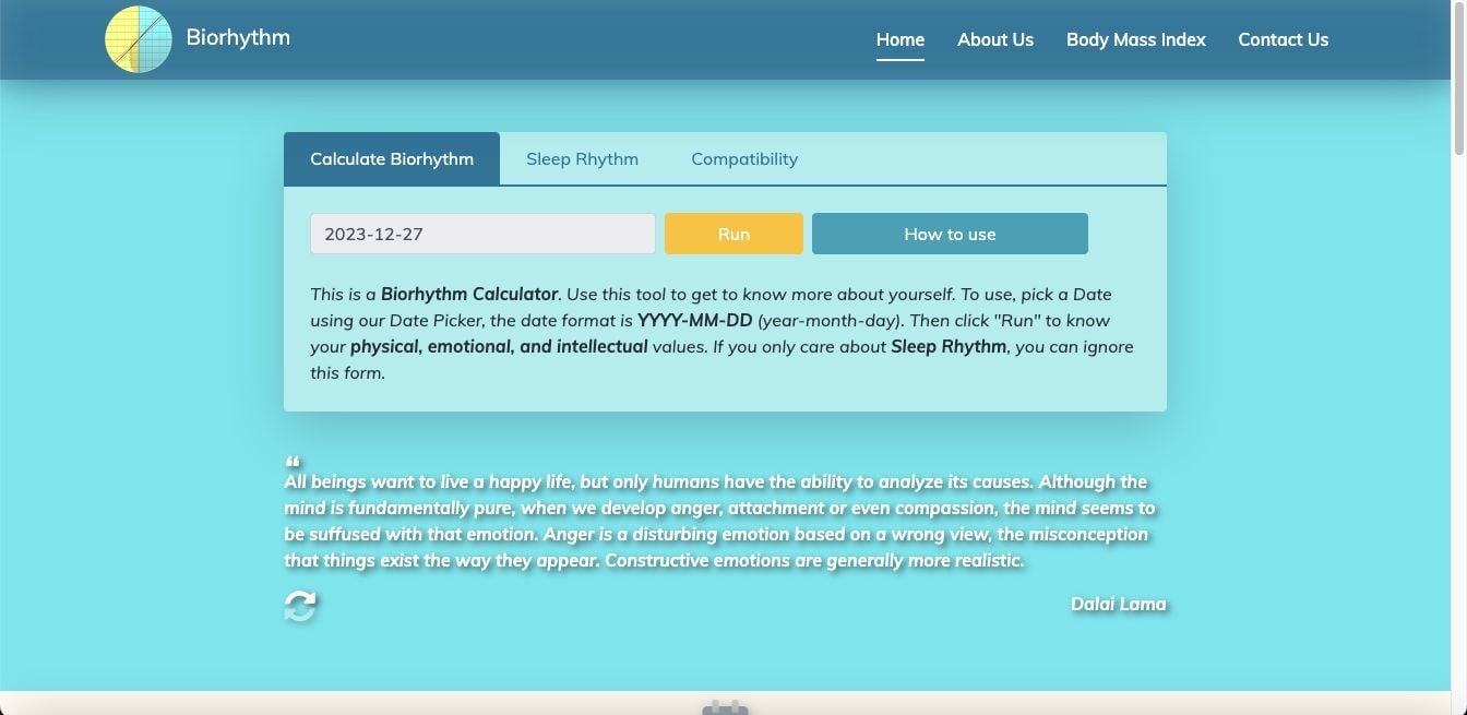 Yet Another Biorhythm Calculator PHP