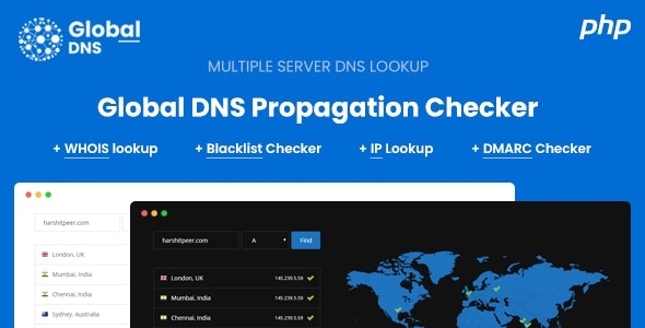 Global DNS - DNS Propagation Checker - WHOIS Lookup - PHP v2.8.0