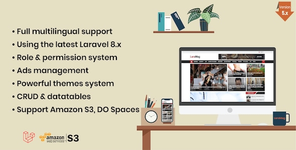 LaraMag - Laravel News & Magazine Multilingual System v7.4.4