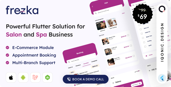 Frezka - Software for Salons and Spa Businesses (Flutter + Laravel) v3.1.0